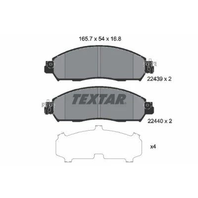 Kuva TEXTAR 2243901 Jarrupalat Sis. kulumisenilmaisimen Tarvikkeilla NISSAN: NP300 Navara Pick up