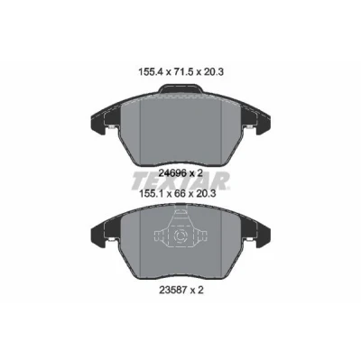 Kuva TEXTAR 2469601 Jarrupalat Ei kulumisenilmaisimelle VOLKSWAGEN: Polo V Hatchback, AUDI: A1 Sportback, SEAT: Ibiza 4, 4 ST