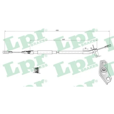 Kuva LPR C0446B Käsijarruvaijeri 1525/1350 Levyjarru MERCEDES BENZ: Sprinter 3 T Van, Bussi, VOLKSWAGEN: LT 28 46 2 Kasten