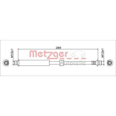 Kuva METZGER 4111764 Jarruletku Taka akseli, vasen, oikea 289 LAND ROVER: Range Rover Sport, Discovery 4