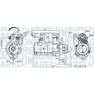 Kuva MAGNETI MARELLI 063721458010 Starttimoottori 12 1 9 HONDA: CIVIC 8 Hatchback