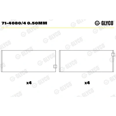 Kuva GLYCO 71 4080/4 0.50mm Kiertokangen Laakeri IVECO: DAILY 4 Kasten/Kombi
