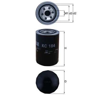 Kuva MAHLE ORIGINAL KC 184 Polttoainesuodatin Ruuvattava suodatin SCANIA: P,G,R,T series