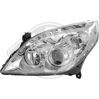 Kuva DIEDERICHS 1825985 Ajovaloumpio Vasen H1, H1/H7, H7 Kromi, Lasinkirkas OPEL: Vectra C Caravan, Sedan, CC