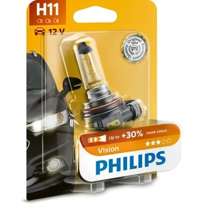Kuva Halogeenilamppu PHILIPS Vision H11 PGJ19 2 CADILLAC, BMW, HONDA, DACIA, LAND ROVER, JEEP, VOLVO, SUBARU, ALPINA, SUZUKI, IVECO, SAAB, RENAULT, INFIN