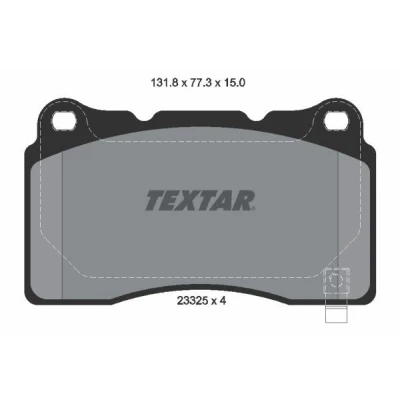 Kuva TEXTAR 2332501 Jarrupalat akustisella kulumavaroittimella TESLA: Model S, X, 3, HONDA: CIVIC 9, CADILLAC: CTS I Sedan