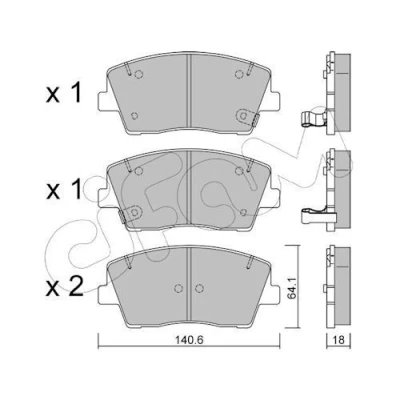 Kuva CIFAM 822 1168 0 Jarrupalat akustisella kulumavaroittimella KIA: Stinger Hatchback