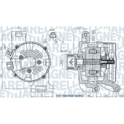 Kuva MAGNETI MARELLI 063731575010 Laturi 12V 150A FORD: Focus 2 Kombi, 2, C Max