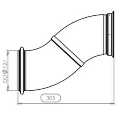 Kuva DINEX 21555 Pakoputki 305, 305 Keskellä 127 Euro 4 (D4)