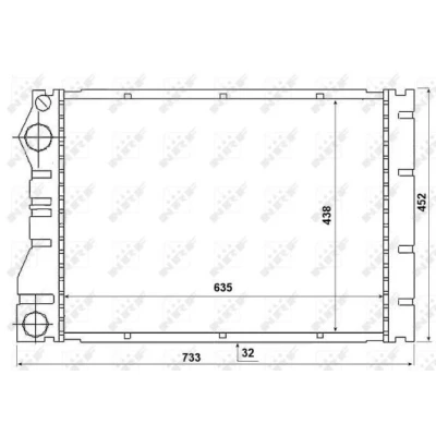 Kuva NRF 53975 Jäähdytin Alumiini 612 438 32 Jäähdytysrivat juotetut