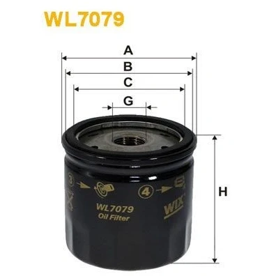 Kuva WIX FILTERS WL7079 Öljynsuodatin 3/4 16 UNF Ruuvattava suodatin CHRYSLER: VOYAGER 4, GRAND 5OYAGER 5, Sebring II Sedan, JEEP: Cherokee III, WRANGLER 3