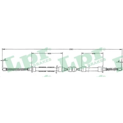 Kuva LPR C0605B Käsijarruvaijeri 2590/1070+1070 Rumpujarru VOLKSWAGEN: Passat B2 Hatchback
