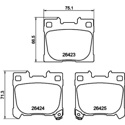 Kuva HELLA 8DB 355 041 081 Jarrupalat akustisella kulumavaroittimella TOYOTA: Yaris IV