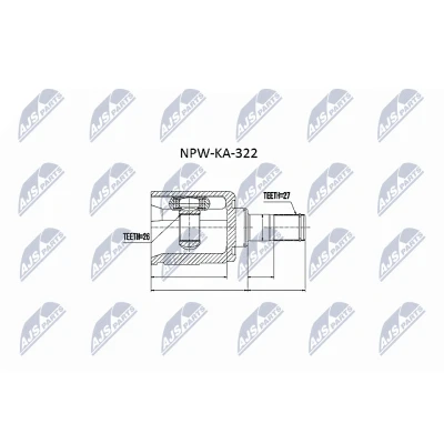 Kuva NTY NPW KA 322 Vetonivel Ei automaattivaihteistolle Etuakseli, vasen, oikea, Vaihteiston puoli KIA: cee‘d I Farmari