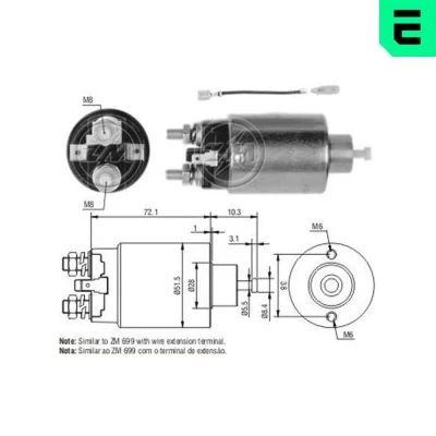 Kuva Magneettikytkin, käynnistin HYUNDAI, MITSUBISHI, PROTON OE E356 18 X10, M000T70381, M001T70481