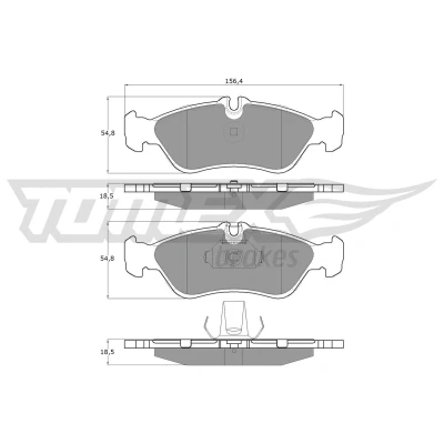 Kuva TOMEX brakes TX 11 49 Jarrupalat Taka akseli Kulumisenilmaisemelle MERCEDES BENZ: Sprinter 3 T Bussi, Van, G sarja SUV