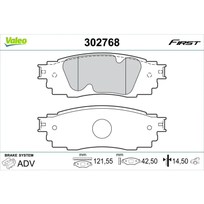 Kuva VALEO 302768 Jarrupalat Taka akseli ilman kulumisenilmaisinta huudonvaimennuspeltiä LEXUS: RX IV