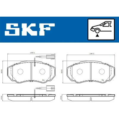 Kuva SKF VKBP 80273 E Jarrupalat Sis. kulumisenilmaisimen FIAT: Ducato III Flatbed Kuorma auto / Alusta, Bussi, PEUGEOT: Boxer Van