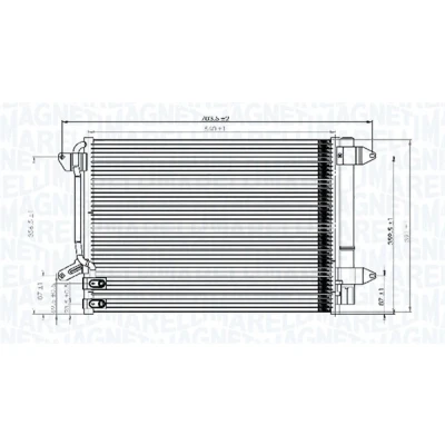 Kuva MAGNETI MARELLI 350203845000 Ilmastoinnin Lauhdutin Vedenerottimella 560x398x16 398 560 16 VOLKSWAGEN: Beetle Hatchback