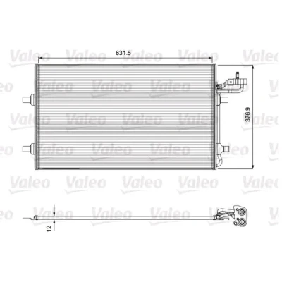 Kuva VALEO 814323 Ilmastoinnin Lauhdutin ilman vedenerotinta Alumiini 377 R 134a VOLVO: V50, C30, S40 II
