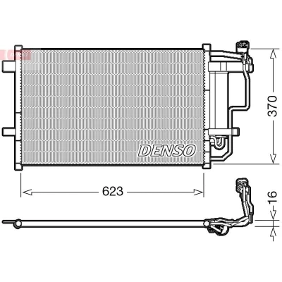 Kuva DENSO DCN44007 Ilmastoinnin Lauhdutin Vedenerottimella R 134a MAZDA: 3 Sedan