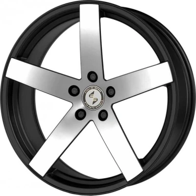 Kuva EtaBeta Uros S Matt Black Polished 8.5x18 5/120 ET28 B72.6 Alumiinivanteet