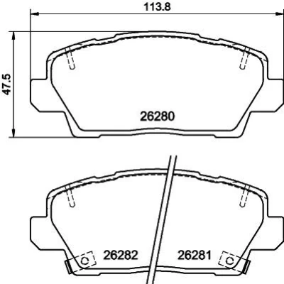 Kuva HELLA 8DB 355 040 841 Jarrupalat akustisella kulumavaroittimella Tarvikkeilla KIA: Picanto III