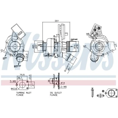 Kuva NISSENS 93519 Turboahdin Pakokaasuahdin Sähköinen MINI: Clubman