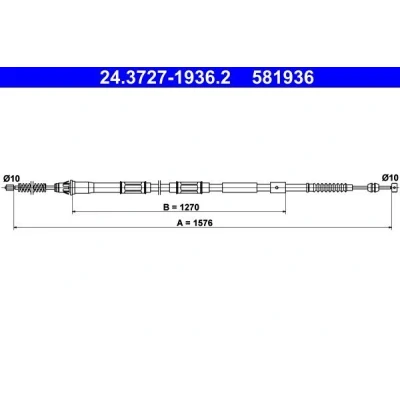 Kuva ATE 24.3727 1936.2 Käsijarruvaijeri 1576 TOYOTA: Auris Hatchback, Corolla X Sedan