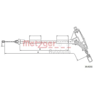 Kuva METZGER 10.6211 Käsijarruvaijeri Edessä 1700/1405 COFLE PEUGEOT: 406 Farmari, Sedan
