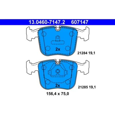 Kuva ATE 13.0460 7147.2 Jarrupalat Kulumisenilmaisemelle, Ilman kulumisenilmaisinta BMW: 8