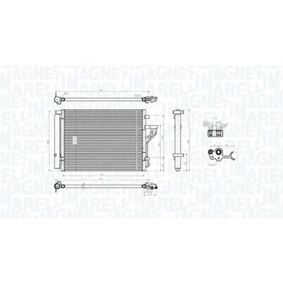 Kuva MAGNETI MARELLI 350203778000 Ilmastoinnin Lauhdutin Vedenerottimella 513x379,4x16 379,4 513 16 KIA: Sportage III