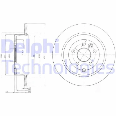 Kuva DELPHI BG4124C Jarrulevyt 302 12 5 täysi pinnoitettu käsittelemätön ilman pyöränlaakeria, ABS sensorirengasta LAND ROVER: Freelander 2 SUV