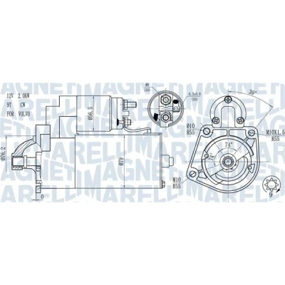 Kuva MAGNETI MARELLI 063721271010 Starttimoottori 12 2 9 VOLVO: V70 2, 3, S60 I