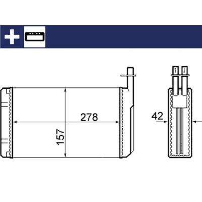 Kuva MAHLE ORIGINAL AH 68 000S Lämmityslaitteen Kenno asennusosilla