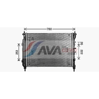 Kuva AVA COOLING SYSTEMS CT2083 Jäähdytin Alumiini 673, 672mm 516, 505mm 34mm Jäähdytysrivat juotetut CHEVROLET: Captiva