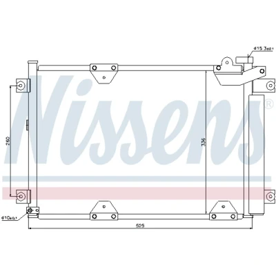 Kuva NISSENS 94892 Ilmastoinnin Lauhdutin Vedenerottimella Alumiini 525 R 134a SUZUKI: Grand Vitara 1 SUV