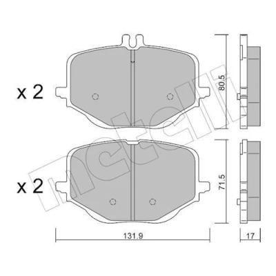 Kuva METELLI 22 1314 0 Jarrupalat Kulumisenilmaisemelle