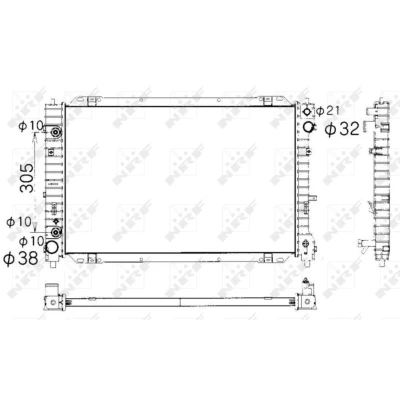 Kuva NRF 53377 Jäähdytin Alumiini 700 442 26 Jäähdytysrivat juotetut