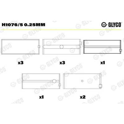 Kuva GLYCO H1076/5 0.25mm Kampiakselin Laakeri