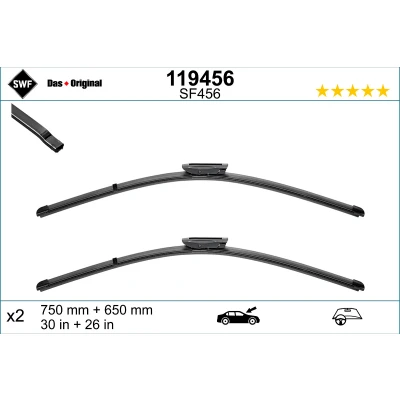 Kuva Pyyhkijänsulka Swf Visioflex 119456 Edessä Rungottomat RENAULT: GRAND SCENIC 3, 3