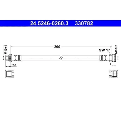 Kuva ATE 24.5246 0260.3 Jarruletku 260 CITROËN: Xsara Picasso, Berlingo / First I