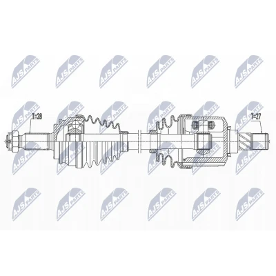 Kuva Vetoakseli, Etuakseli, vasen MITSUBISHI ASX, LANCER VIII, Sportback OUTLANDER II OE 3815A363