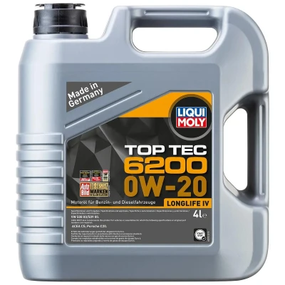 Kuva Liqui Moly Top Tec 6200 0W 20 4l Moottoriöljy 20788 VOLKSWAGEN: Polo V Hatchback, Passat B8 Variant, Sedan, SKODA: Octavia 3 Combi