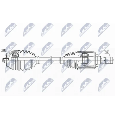 Kuva NTY NPW BM 166 Vetoakseli Etuakseli, vasen 550 BMW: 2 Active Tourer