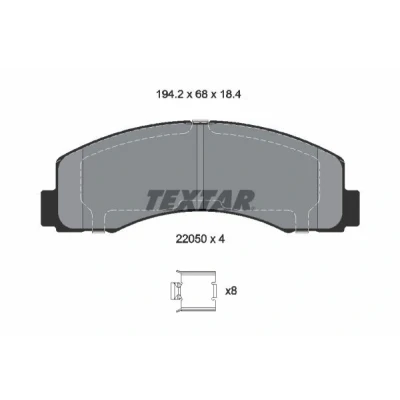 Kuva TEXTAR 2205002 Jarrupalat Ei kulumisenilmaisimelle Tarvikkeilla FORD USA: F 150 Mk12 Standard Cab Pick up