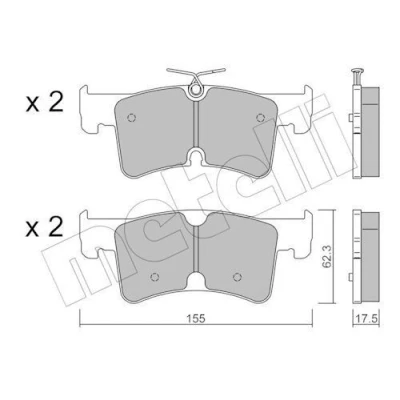 Kuva METELLI 22 1389 0 Jarrupalat Kulumisenilmaisemelle