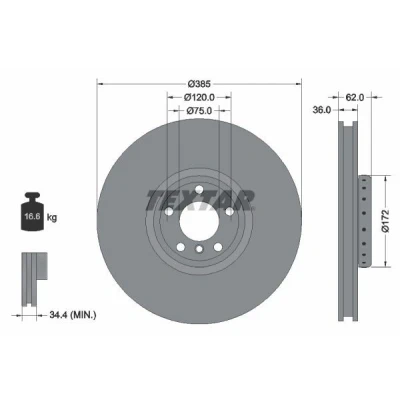 Kuva TEXTAR PRO+ 92266525 Jarrulevyt BMW: X5, X6