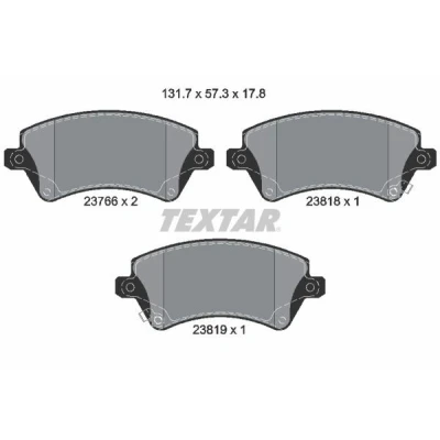 Kuva TEXTAR 2376601 Jarrupalat akustisella kulumavaroittimella TOYOTA: Corolla IX Hatchback, X Sedan, Station Wagon