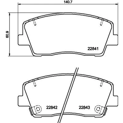 Kuva HELLA 8DB 355 039 921 Jarrupalat akustisella kulumavaroittimella Tarvikkeilla KIA: Stinger Hatchback